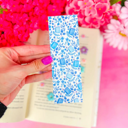 Blue Library Bookmark