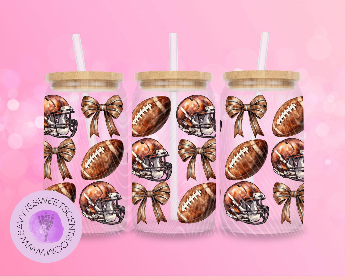 Football 16oz Vinyl Tumbler