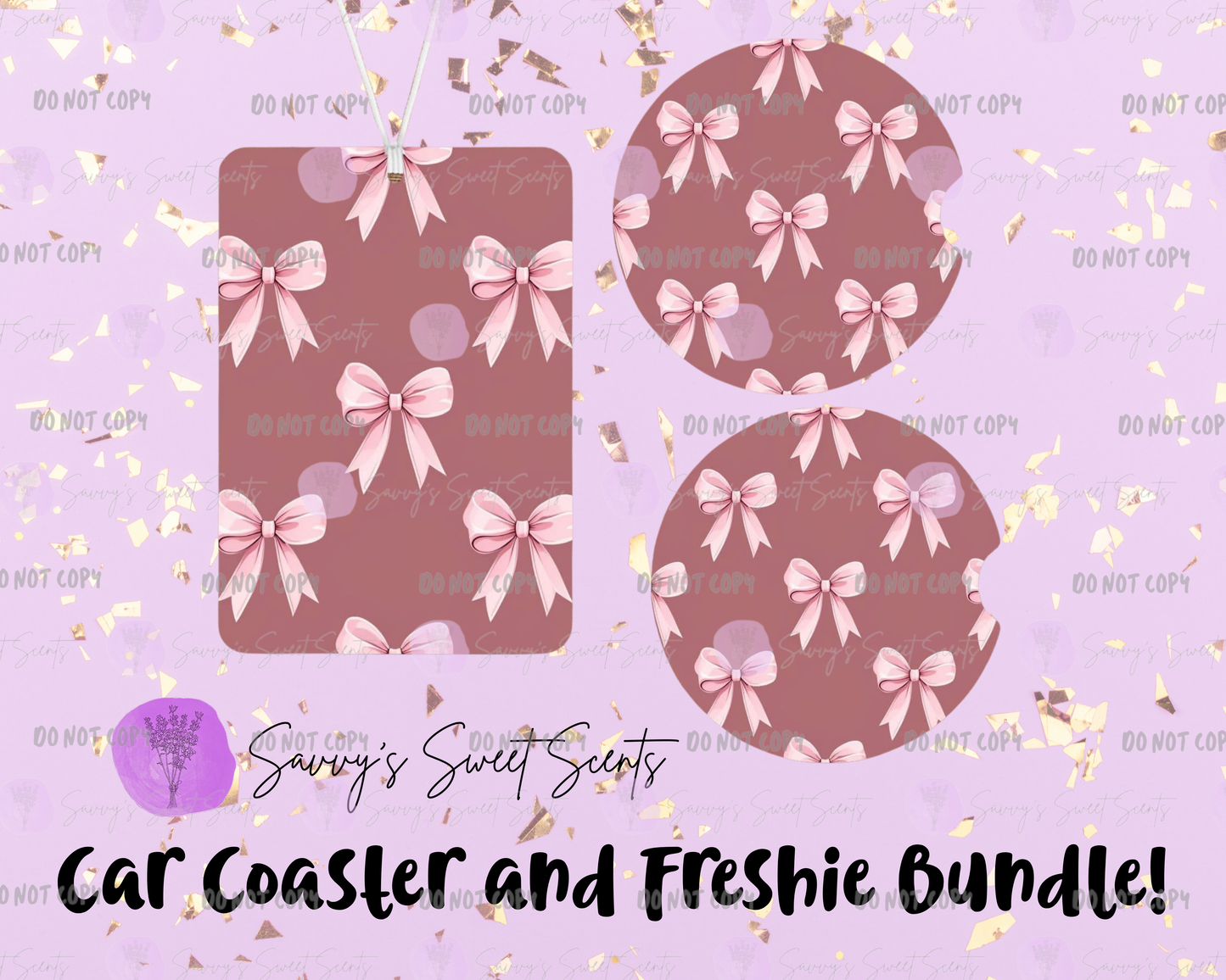 Car Freshie and Car Coaster Bundle - Coquette