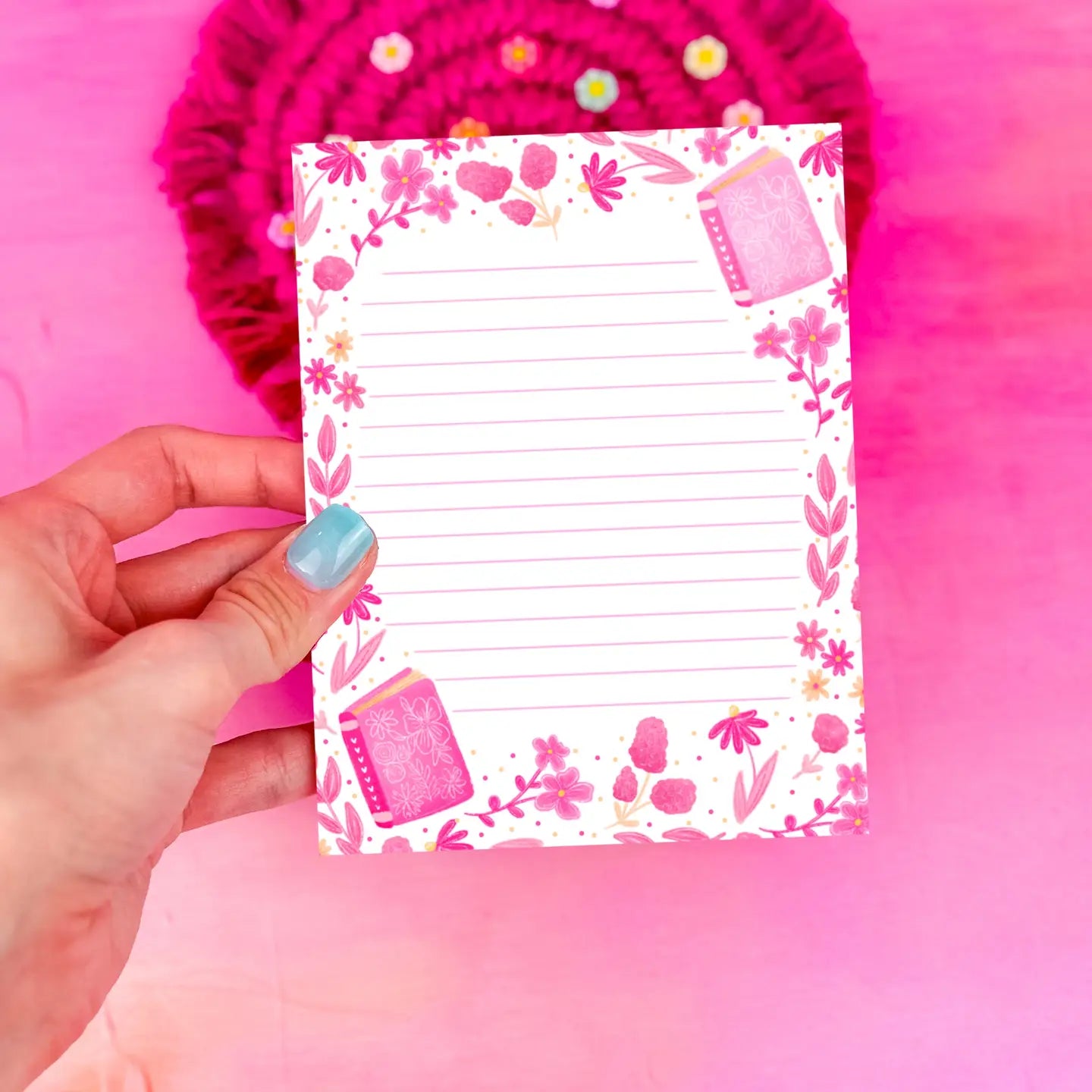 Pink Bookish Notepad