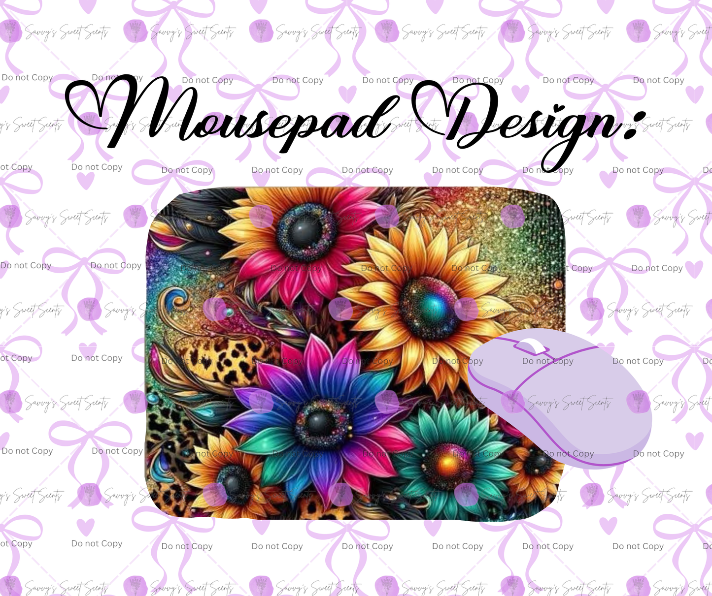 Mousepad - Neon Sunflowers