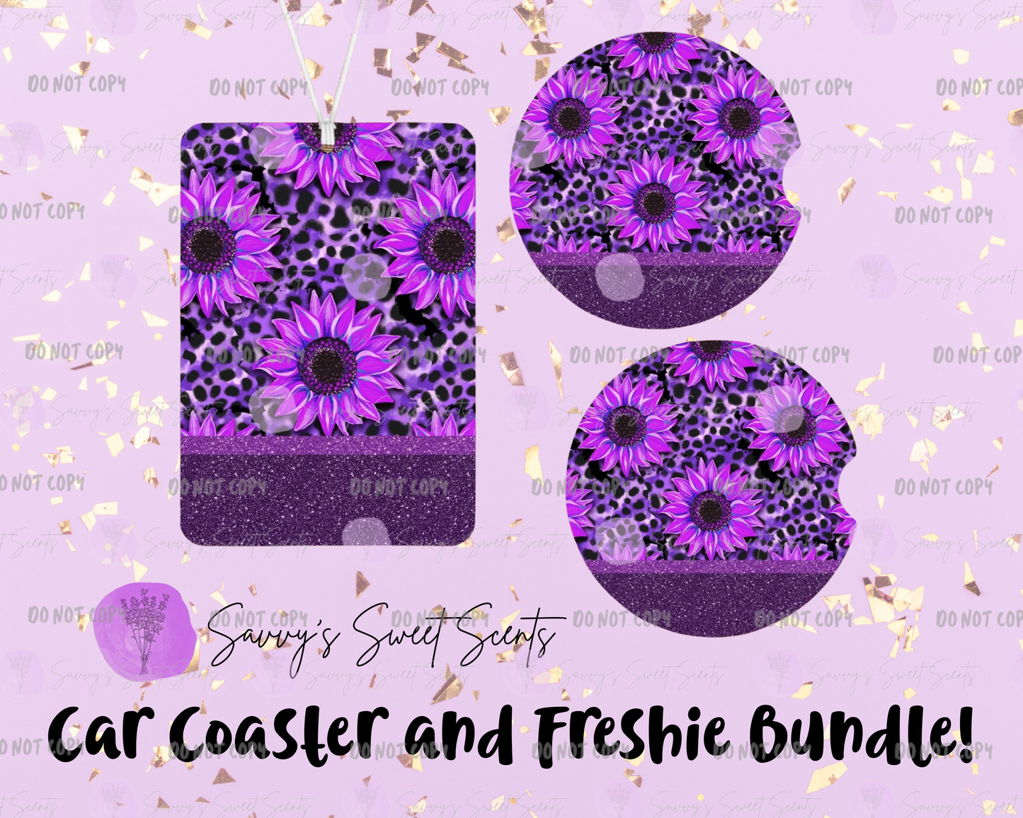 Car Freshie and Car Coaster Bundle - Floral