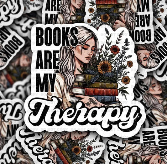 Book Therapy Sticker 3"x3”