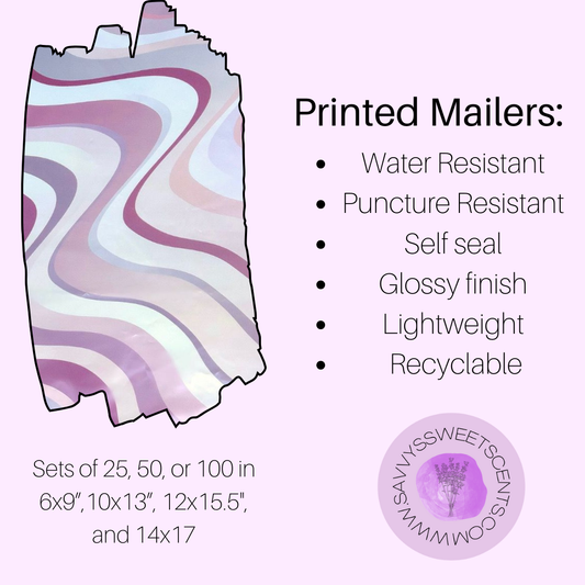 Purple Swirl Printed Mailers