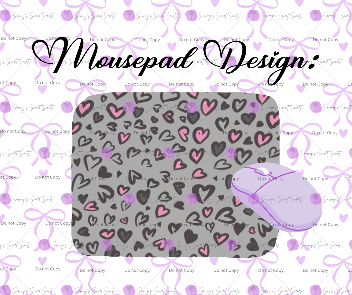 Mousepad - Leopard Hearts