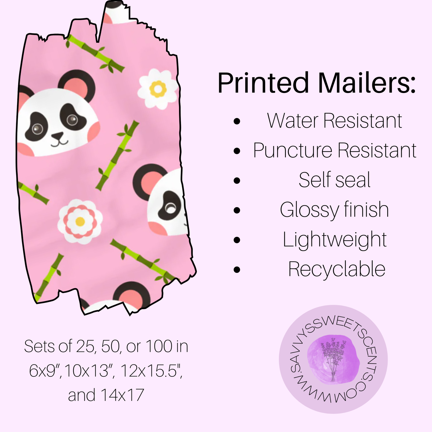 Pandy Pink Printed Mailers