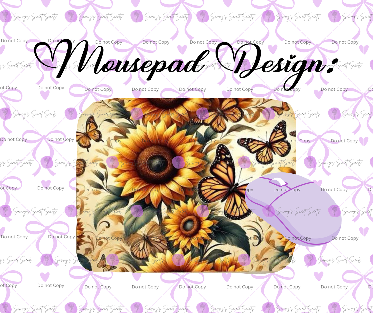 Mousepad - Butterfly Flowers