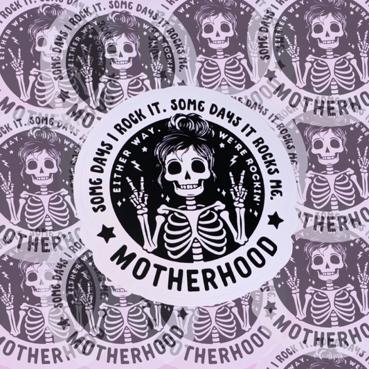 Rockin' Motherhood Sticker 2"x2"