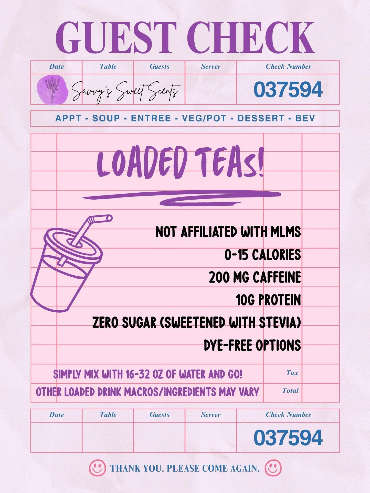 Loaded Tea Packet - Single 16oz